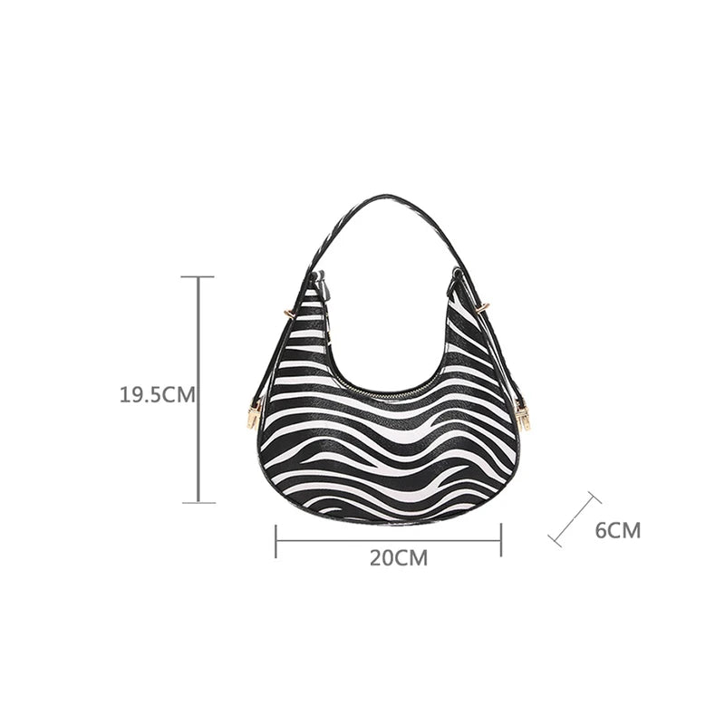 Cow Prints Underarm Shoulder Bags For Women French Style Small Crossbody Phone Bag Luxury Designer Versatile Handbags