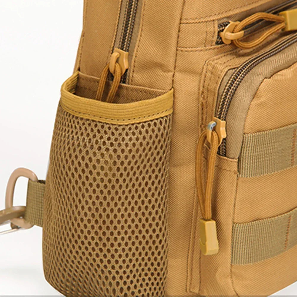 Small Outdoor Tactical Camouflage Kettle Chest Bag Men's Hiking Backpack Nylon Hunting Fishing Camo Hiking Shoulder Bag