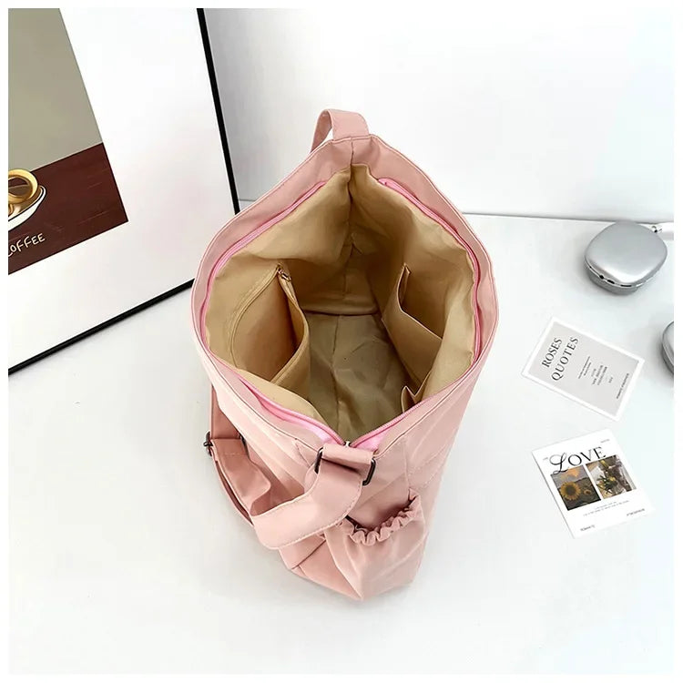 Double Sided Pocket Canvas Bag, Nylon Underarm Shoulder Bag, Fashionable Messenger Bags for Women's Daily Use Work Travel Outing