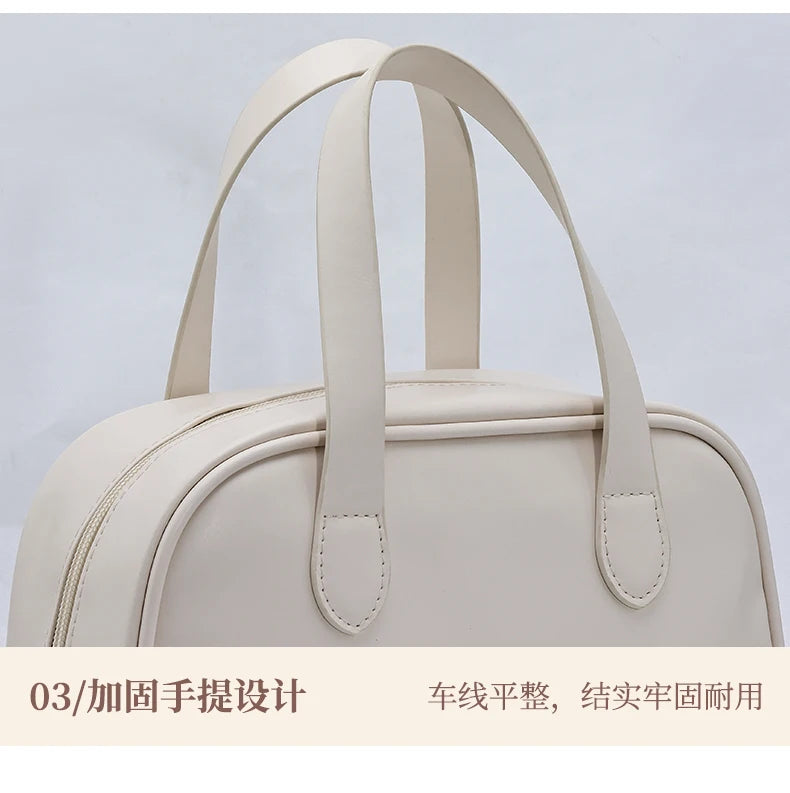 New Handheld Large Makeup Bag PU Makeup Storage Bags Partition Storage Waterproof Toilet Bag women's small Handbag