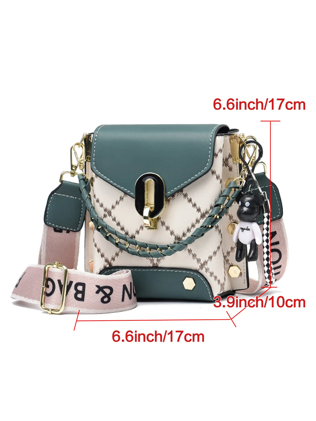 Mini studded decorative crossbody bag, diamond embroidered mobile wallet, fashionable chain decoration women's handbag