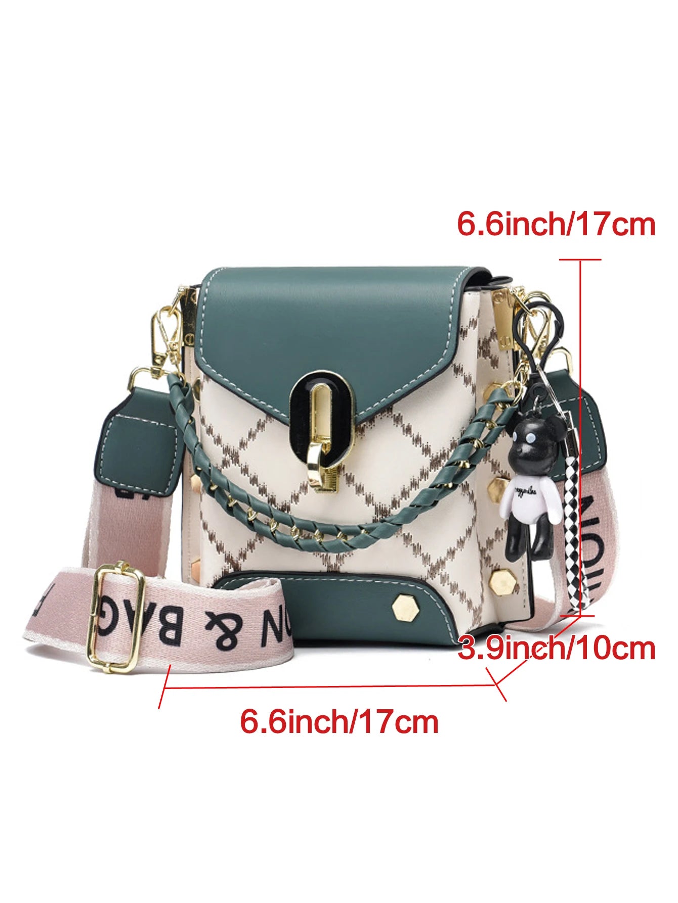 Mini studded decorative crossbody bag, diamond embroidered mobile wallet, fashionable chain decoration women's handbag