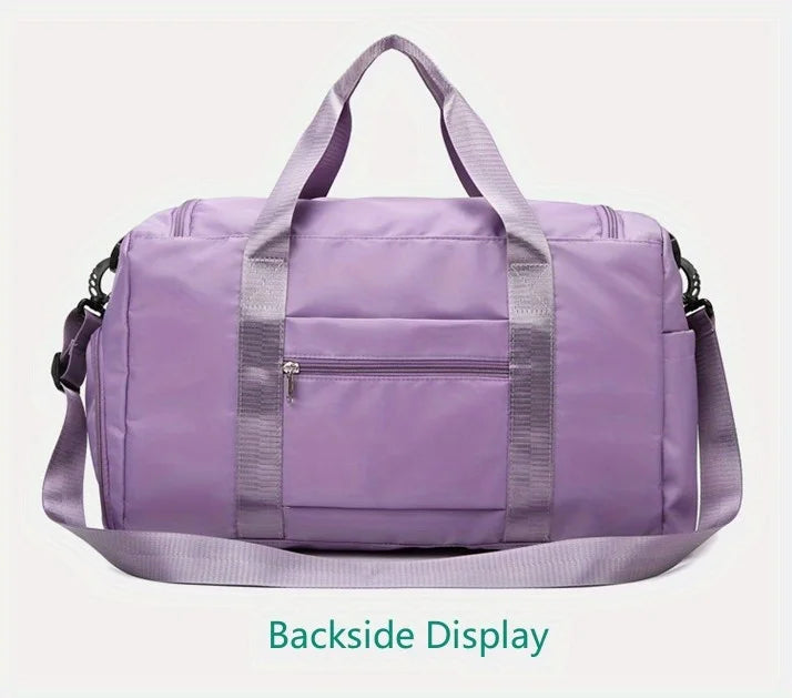 Nylon Travel Gym Bag with Shoe Compartment Dry Wet Separation, Organizer Pockets, Sports Bag for Women/Men, Student Essentials