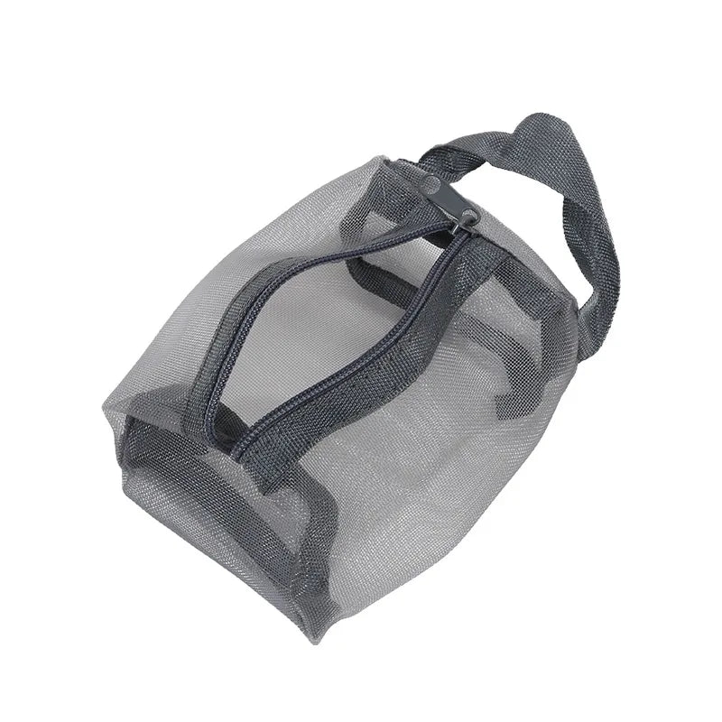 Mini Clear Nylon Mesh Cosmetic Bags Cute Women Small Lipstick Makeup Bags Pouch Data Line Key Earphone Organizer Case