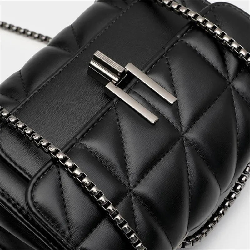 Elegant Mini Plaid Crossbody Bags for Women Classic Flap Shoulder Bag Purse with Adjustable Strap, Faux Leather Chain Square Bag