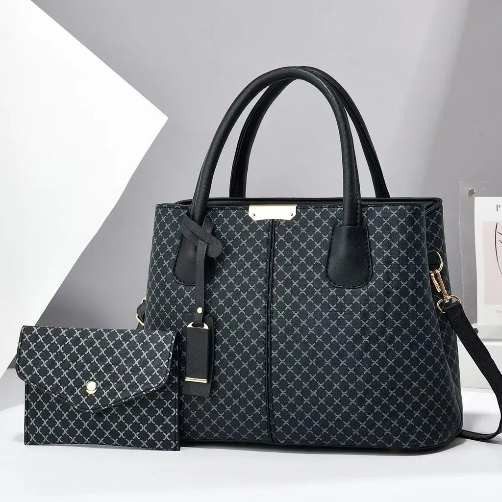Stylish and simple mother and child bag, women's handbag, large-capacity shoulder crossbody two-piece set, women's bag