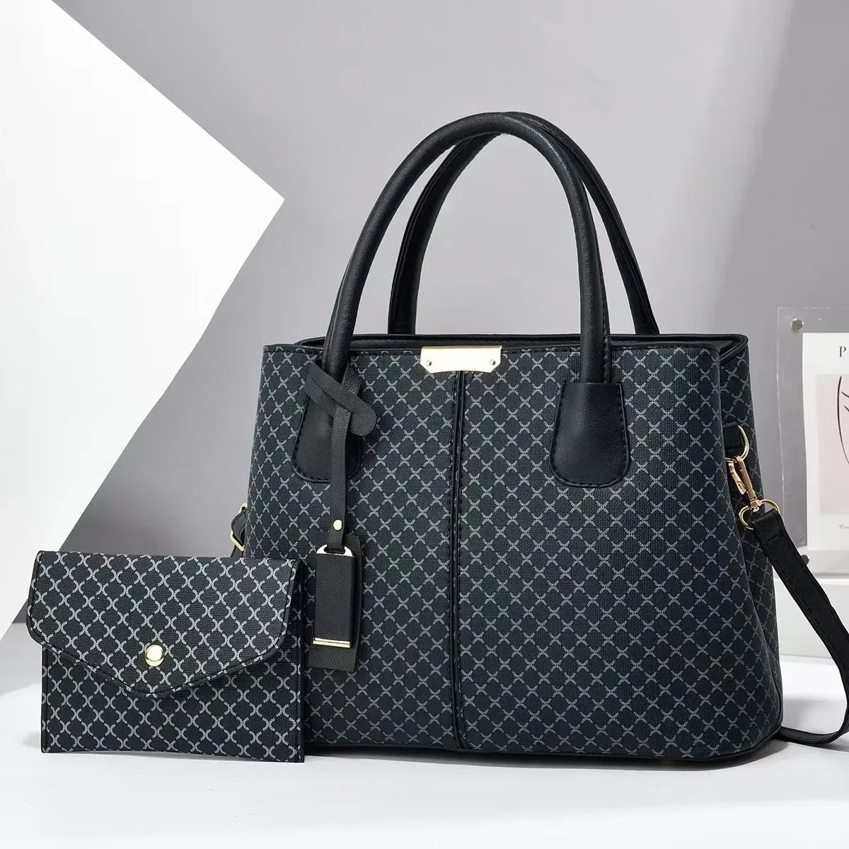 Stylish and simple mother and child bag, women's handbag, large-capacity shoulder crossbody two-piece set, women's bag