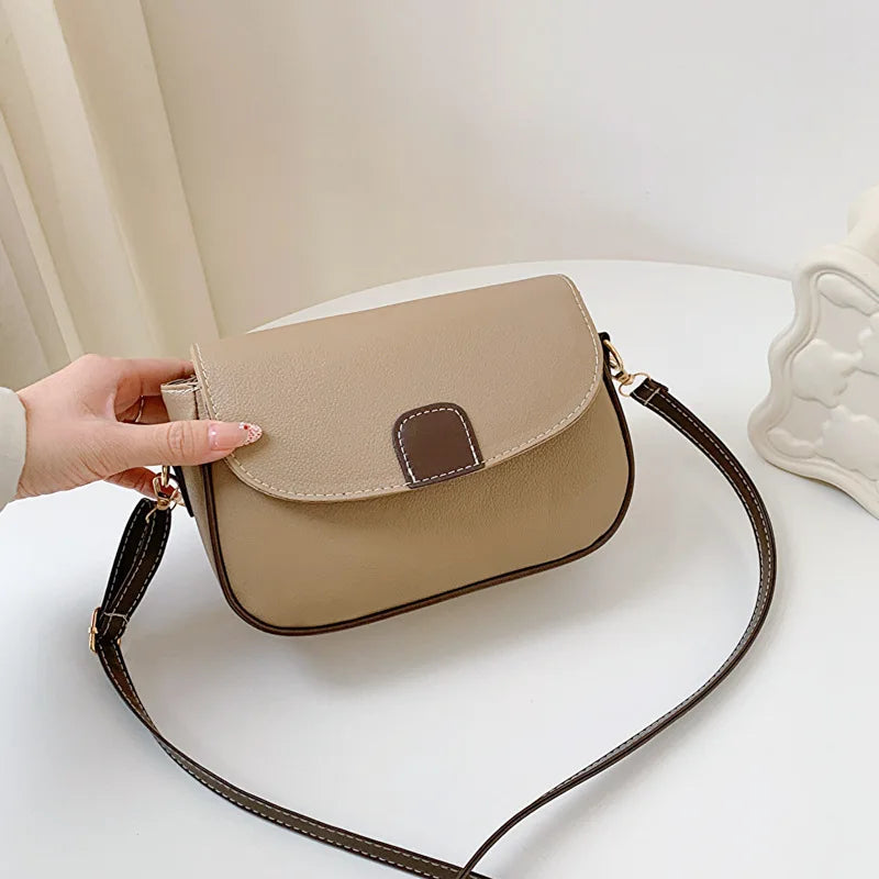 All-matching Crossbody Bag for Women Vintage PU Leather Bag Small Flap Bag Ladies Multicolor Shoulder Bag