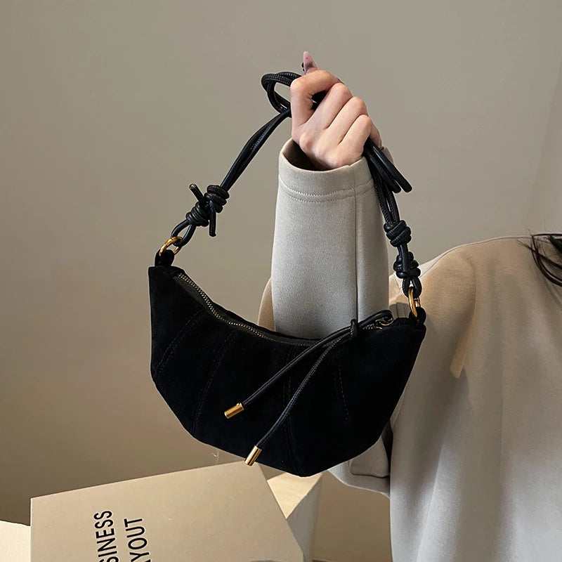 Fashionable Croissant Shape Women's Bag, Casual Simple Crossbody Shoulder Bags for Women Daily Use Commuting Phone Bag,Pockets