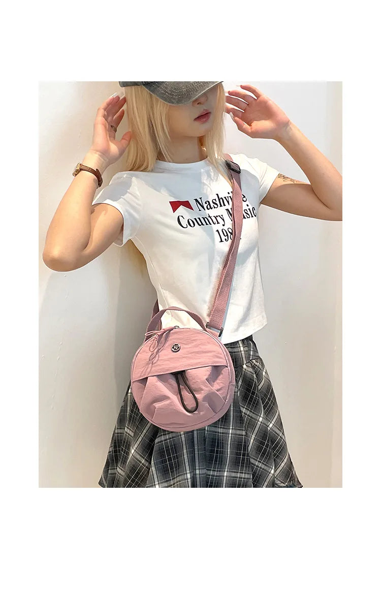 Thickened Waterproof Round Handbag, Single Shoulder Messenger Bag, Versatile Fashion Cross Body Phone Purse Pouch for Going Out