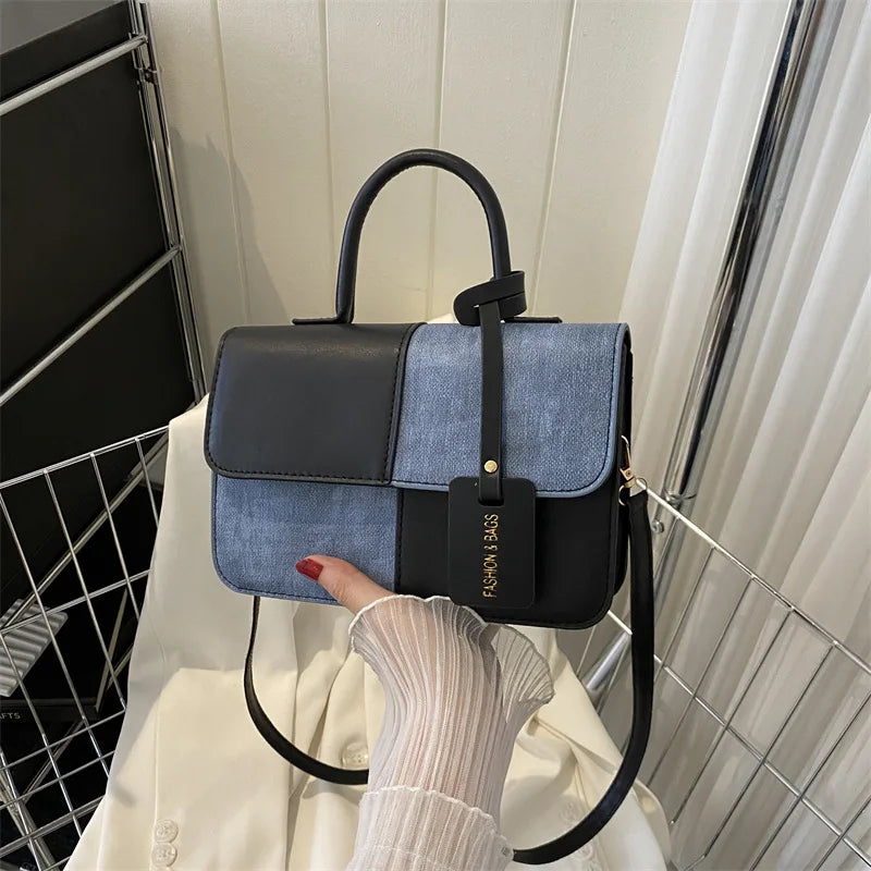 Fashionable PU Leather Handbag Women for Commuting, Stylish Single Color Blocking Handbags Shoulder Bag, Daily Outfit Tote Bag