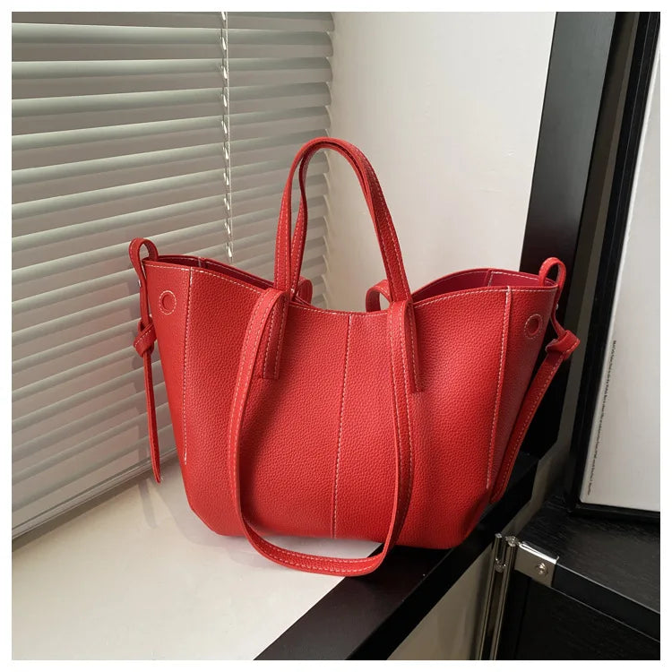 Stylish Casual Tote Bag, Large Capacity PU Leather Handbag Women Wing Bag, Fashionable Woman Bags, Commuting Armpit Shoulder Bag