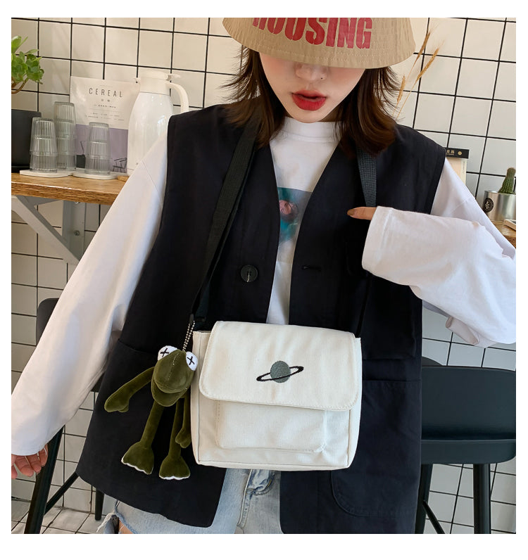 Casual Collage Student Messenger Bag Women Small Bag Canvas Shoulder Bag For Women Print Crossbody Bags Bolsas Sac