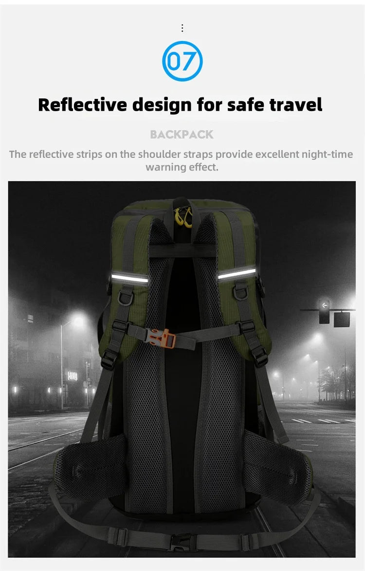 Outdoor Hiking Backpack 50L Camping Travel Bag Oxford Cloth Double Shoulder Large Capacity Multi-Functional Outdoor Sports Bag