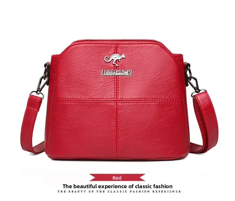 Fashionable Three Interlayer Synthetic Leather Crossbody Bag with Polyester Lining, Stylish Square Single Shoulder Bag for Women