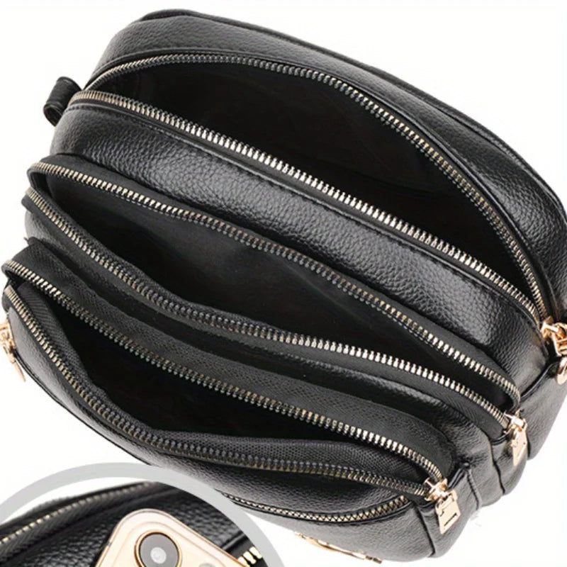 Trendy Multi-layered Fashionable Bag For Women, Versatile Crossbody Bag, Large Capacity For Daily Work Commute.