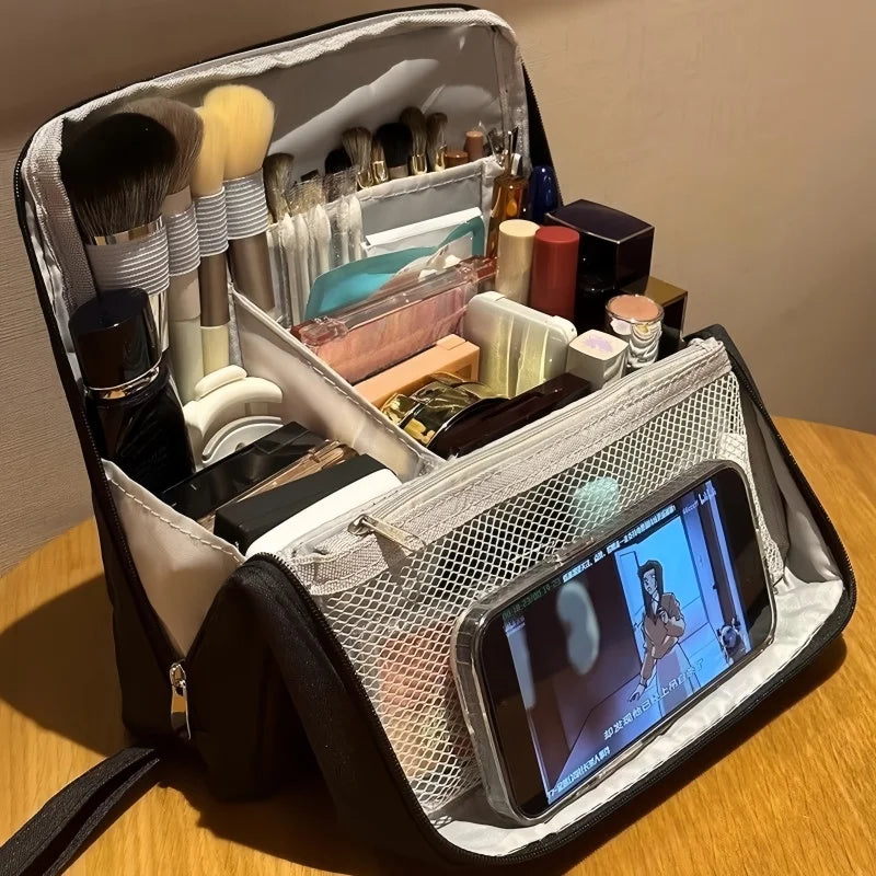 Large Capacity Travel Cosmetic Bag Multifunction Stand Upright Makeup Bag Women Toiletries Organizer Female Storage Make Up Case