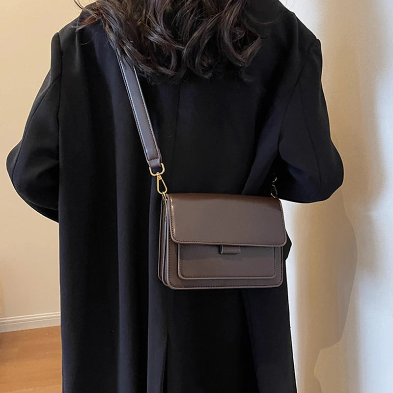 Sewing Thread Women's Shoulder Bags Pu Hasp Ladies Crossbody Bags on Sale 2024 High Quality Free Shipping Bolsas Femininas