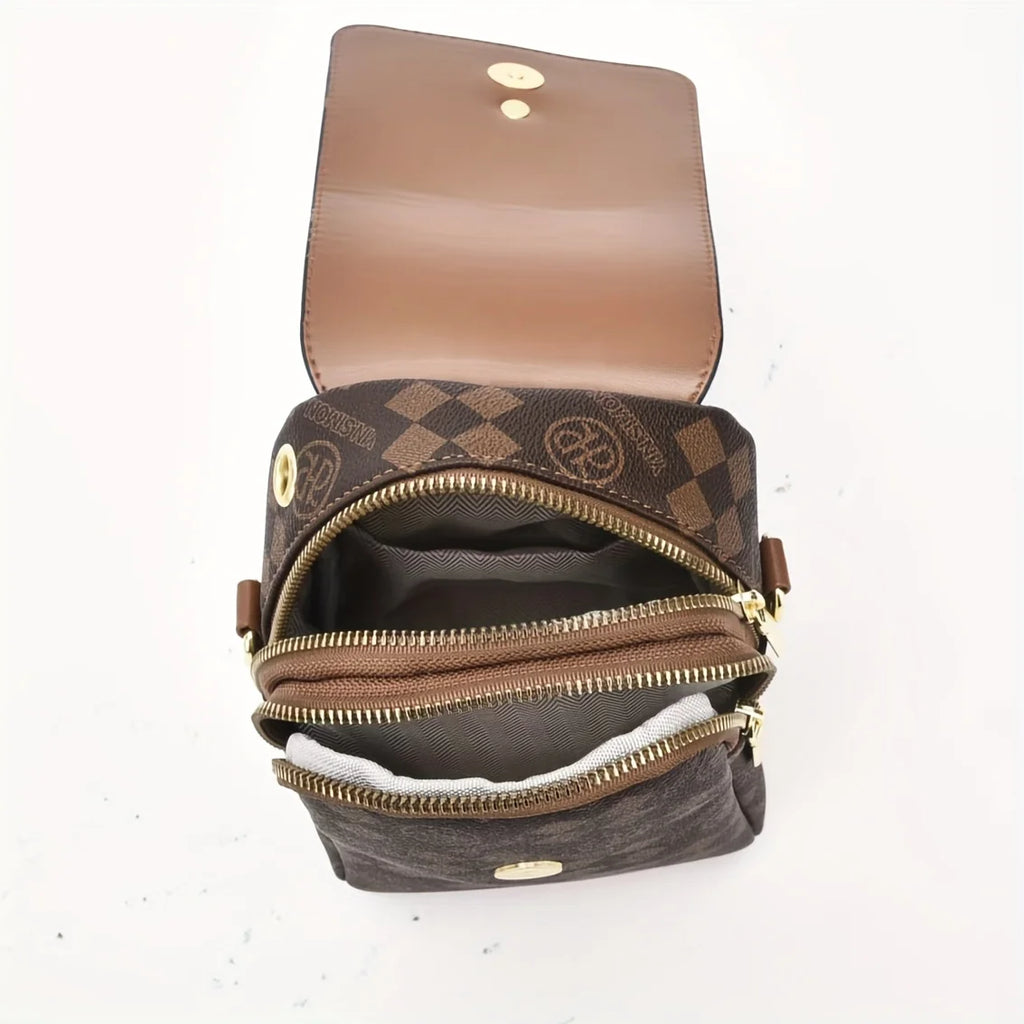 Retro Multi Layer Phone Small Bag, Fashion Lightweight Single Shoulder Crossbody Bag for Women Purse, Travel, Everyday Use