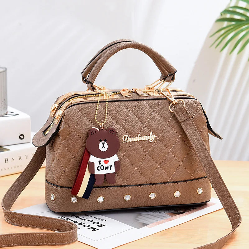 Bag Women's Simple Casual Handbag Fashion Atmospheric Rhombus Pillow Bag One Shoulder Crossbody Bag