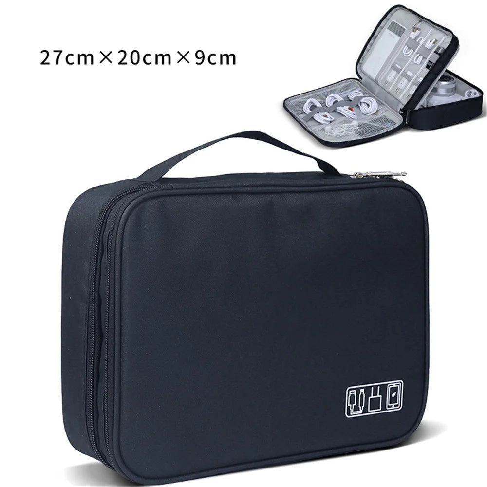 Electronic Storage Bag USB Charge Cord Travel Cable Organizer Digital Waterproof Suitcase Portable Double Layers Storage Bag