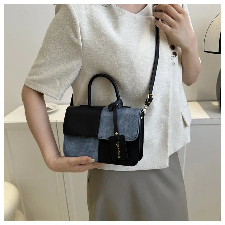 Fashionable PU Leather Handbag Women for Commuting, Stylish Single Color Blocking Handbags Shoulder Bag, Daily Outfit Tote Bag