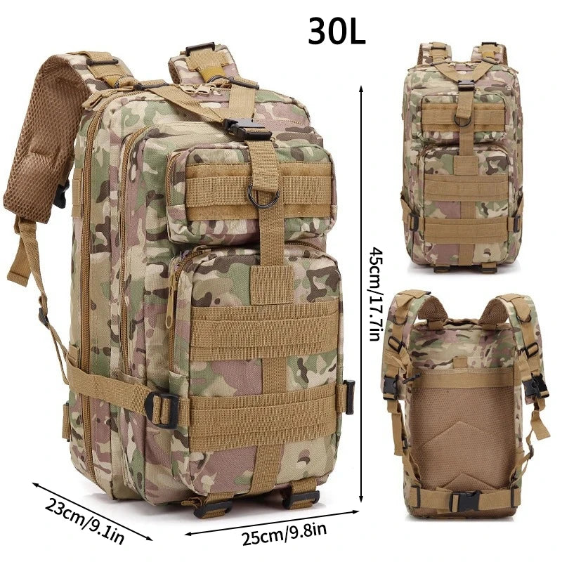 30L Outdoor Sports Mountaineering Backpack Climbing Tactical Rucksack Large Capacity Oxford Hiking Survival Bags