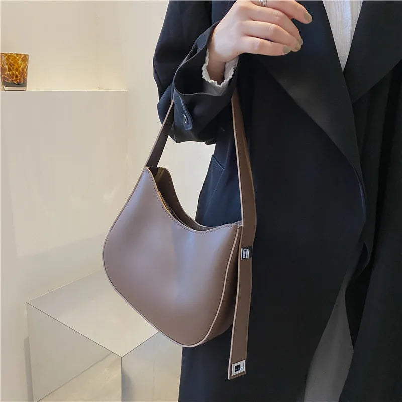 PU Leather Fashion Design Crossbody Bags For Women Summer Travel Shoulder Bags Large Capacity Handbags and Purse Armpit Hobo Bag