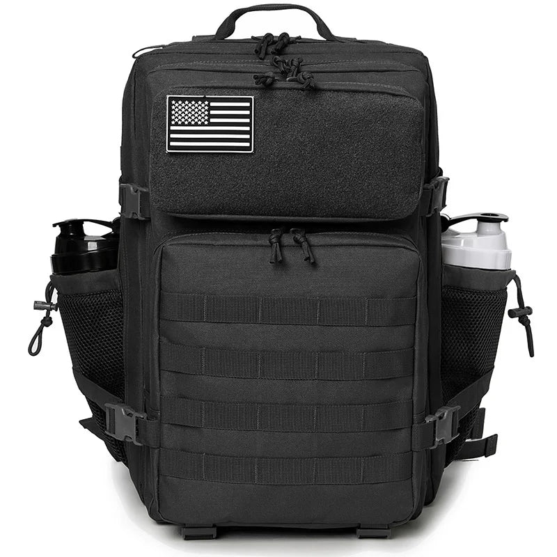 45L Tactical Backpack for Men and Women Assault Pack Bag Survival School Hiking Outdoor Heavy Duty Rucksack with Bottle Holder
