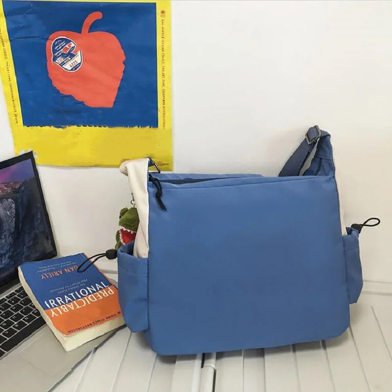Preppy Casual Nylon Crossbody Bag For Men And Women Teenager Messenger Bag, Outdoor Student Commuter Shoulder Bag For Daily Use
