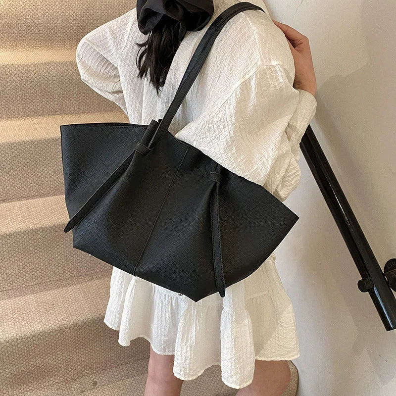 Brand Designer Bucket Shoulder Bags For Women Soft PU Leather Big Capacity Shopper Tote Set Luxury Designer Handbags