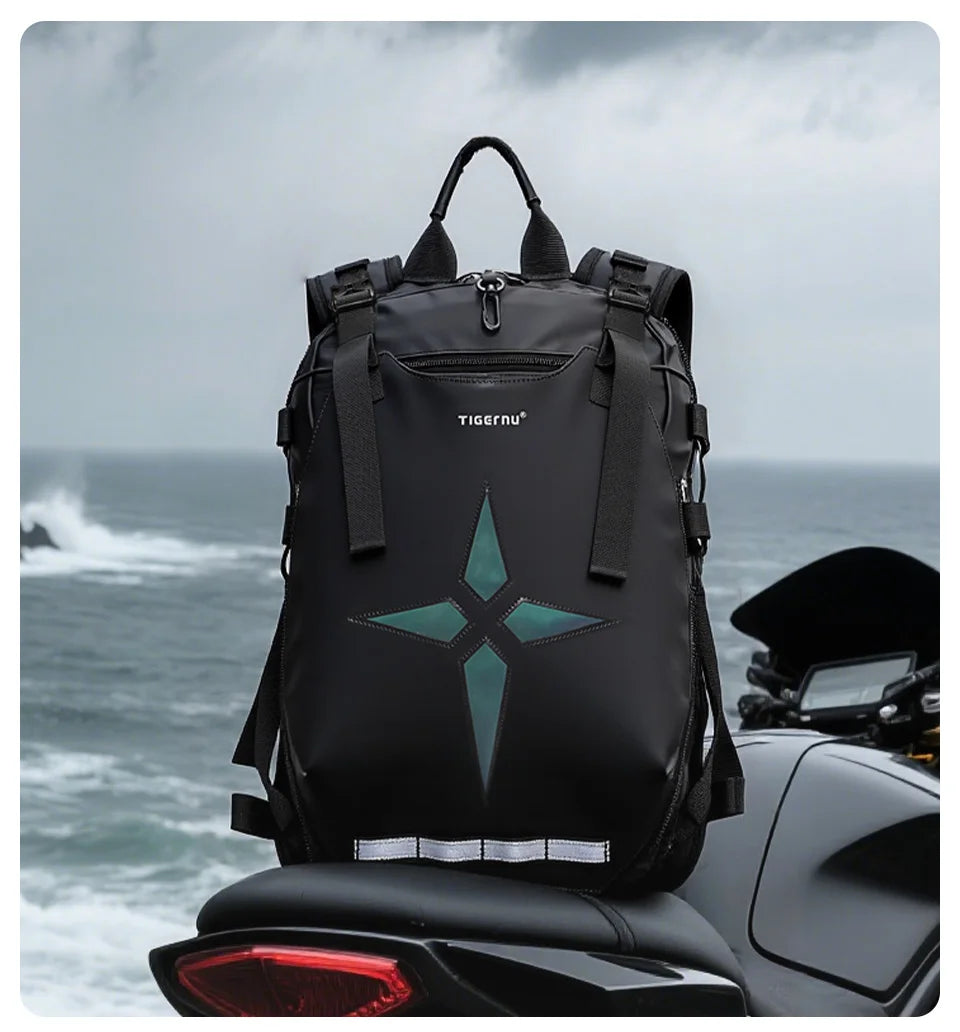 Tigernu Cycling Backpacks Men Waterproof Bicycle Bags Motor Bags Sport Bike Backpacks Storage Helmet Pack With Reflective Strap