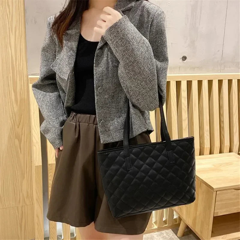 Stylish Crocodile Pattern Pu Underarm Bag Versatile Women Small Tote Bags Fashionable Leopard Handbag Chic Quilted Shoulder Bag