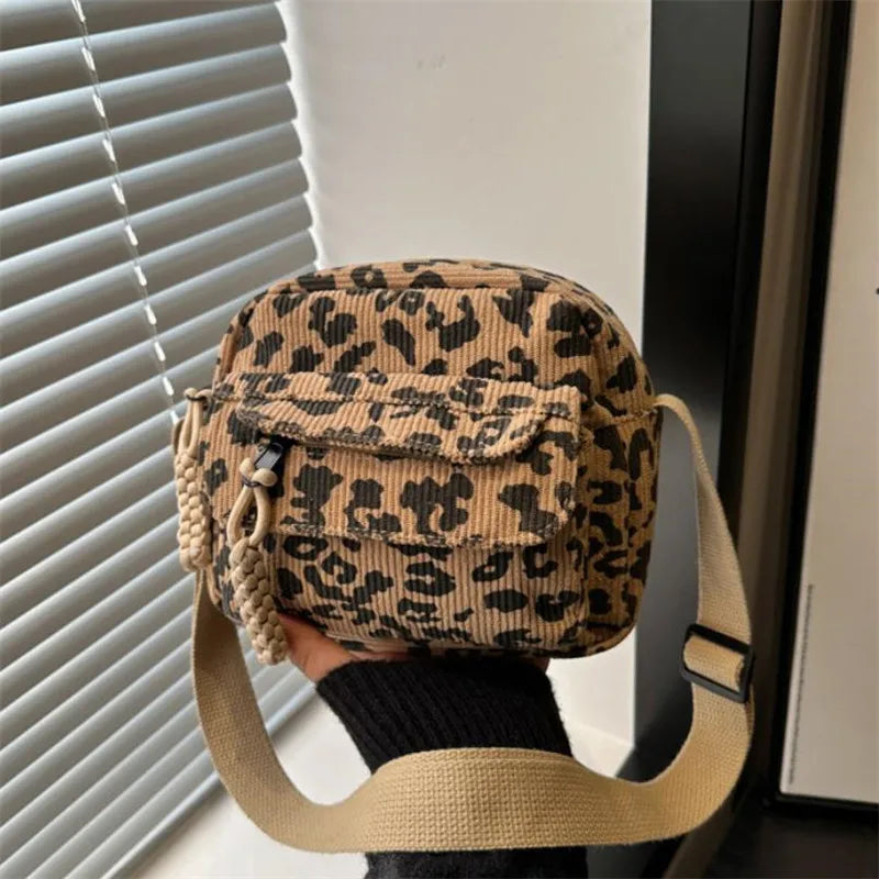 Women's Casual Mini Crossbody Bag, Corduroy Design Phone Bag, Adjustable Strap, Zipper Closure, Single Shoulder Purse
