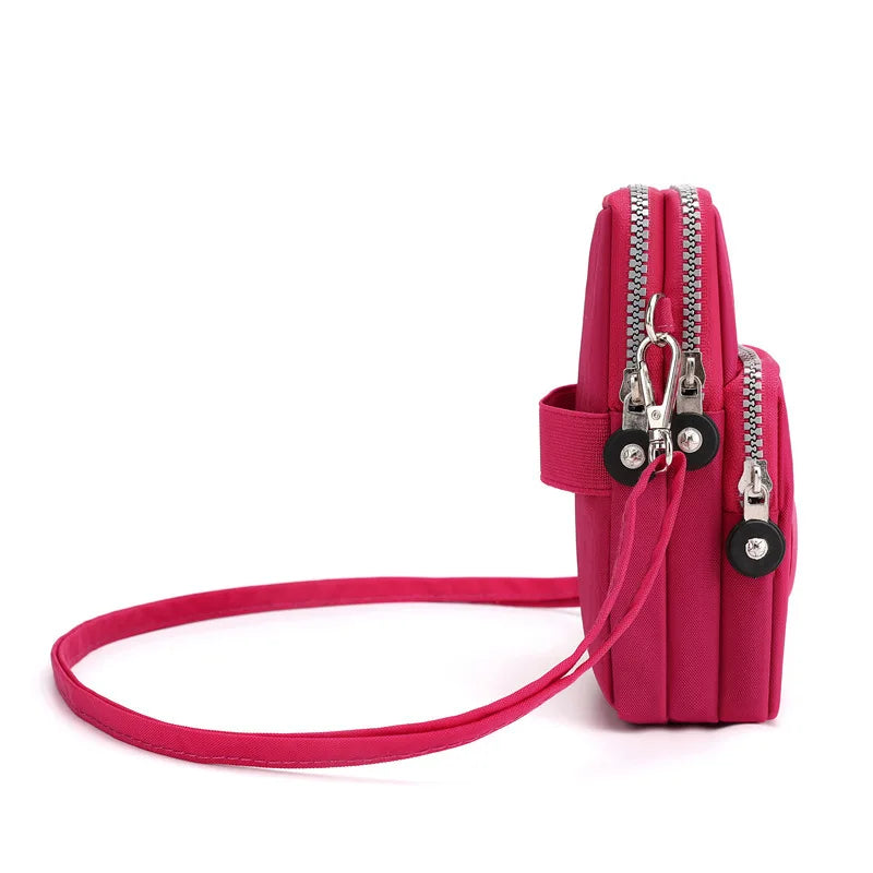 Sports Arm Bag, Women Mobile Phone Bag Running Messenger Purse Wallet, Women's Shoulder Cross Body Bags Multi Layer Zipper Pouch