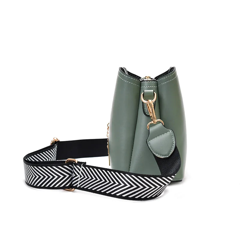 Fashion bow decorative shell bag simple large capacity casual solid color messenger bag