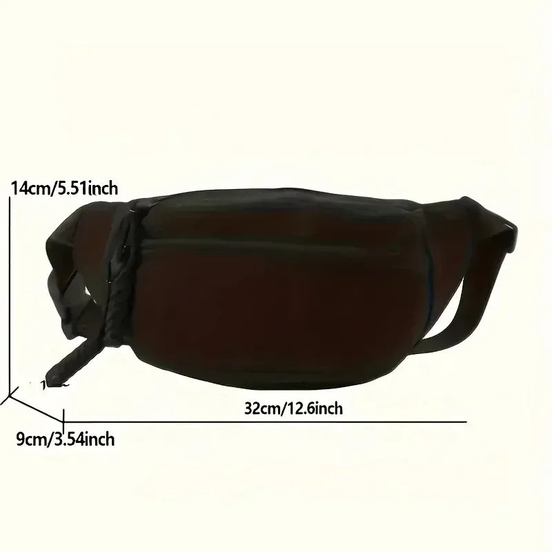 Versatile Nylon Waist Bag, Sports Fanny Pack, Casual Crossbody Shoulder Bag, Zipper Closure,Ideal for Work,Travel, and Daily Use
