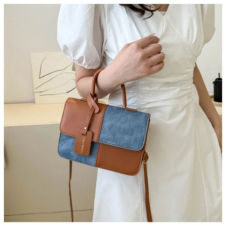 Fashionable PU Leather Handbag Women for Commuting, Stylish Single Color Blocking Handbags Shoulder Bag, Daily Outfit Tote Bag