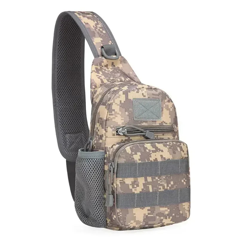 Small Outdoor Tactical Camouflage Kettle Chest Bag Men's Hiking Backpack Nylon Hunting Fishing Camo Hiking Shoulder Bag