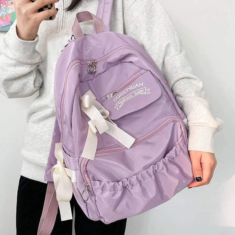 Fashion Backpack Nylon Women Backpack Anti-theft Shoulder Bags New School Bag for Teenager Girls School Backapck Female