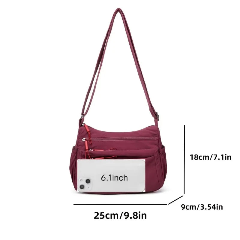 Multi-Layer Casual Crossbody Bag for Women, Solid Color Multi-Pocket, Versatile for Commuting, Travel, Shopping, Mother'S Gift
