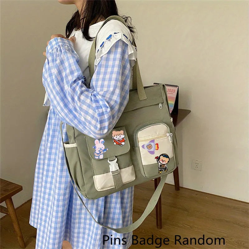 Oxford Fabric Tote Bag, Teen Handbag Shoulder Bag, Nylon Ladies Messenger Bag, Girls Women Cross Body Bags, Student School Bags