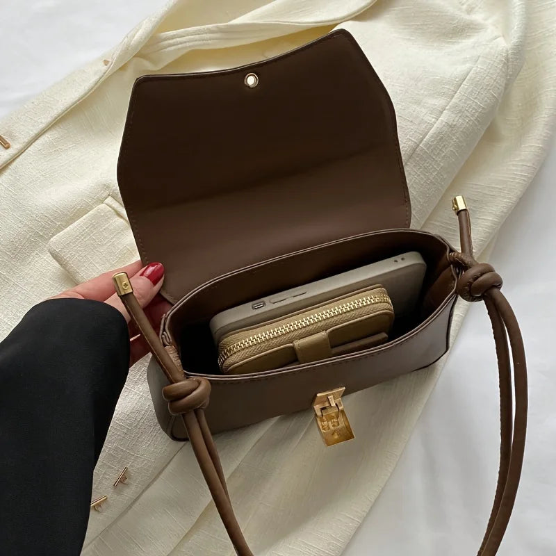 Vegan Crossbody Bag, Lightweight Solid Color Flap Purse, Design for Women Teens, Ideal for Office, College, Travel, Daily Use