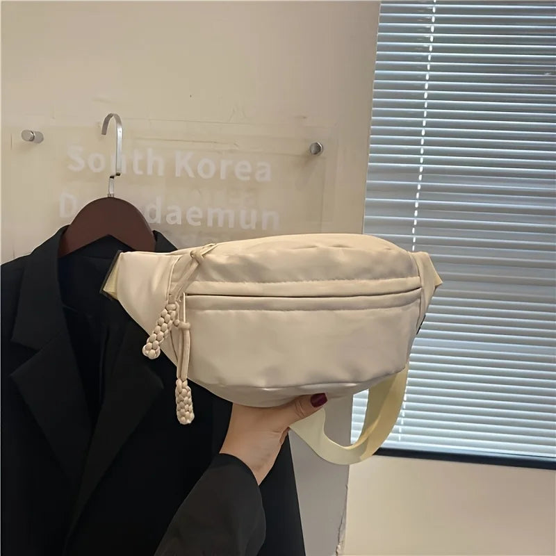 Versatile Nylon Waist Bag, Sports Fanny Pack, Casual Crossbody Shoulder Bag, Zipper Closure,Ideal for Work,Travel, and Daily Use