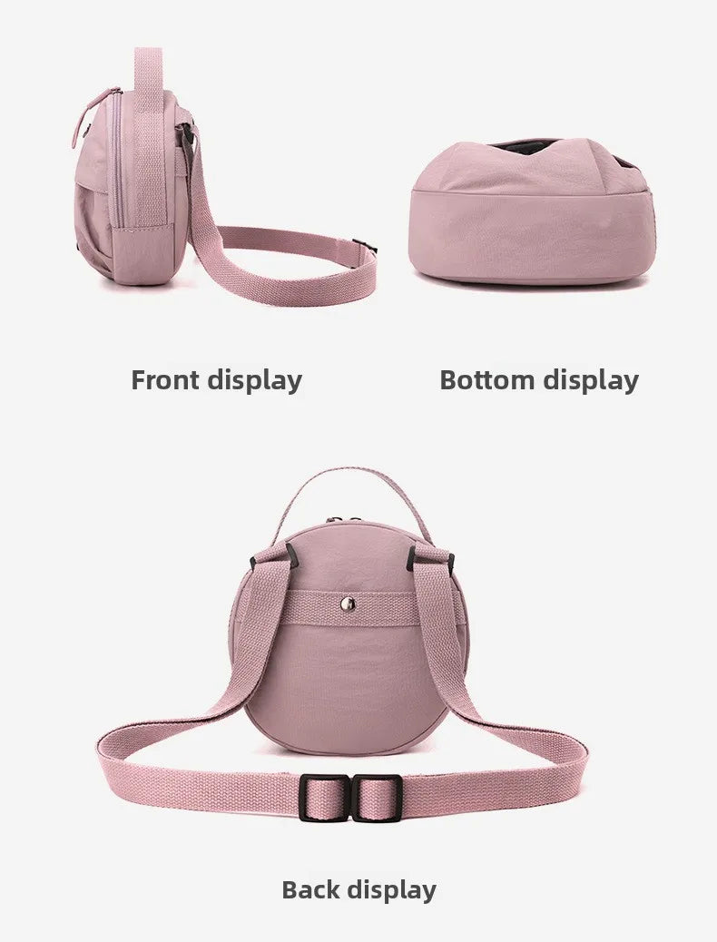 Thickened Waterproof Round Handbag, Single Shoulder Messenger Bag, Versatile Fashion Cross Body Phone Purse Pouch for Going Out