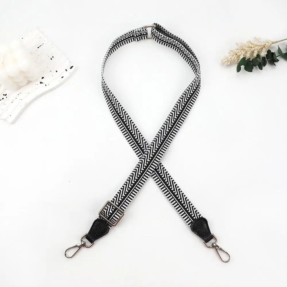 Adjustable Canvas Purse Straps Wide Embroidered Replacement Straps For Crossbody Bag Women Shoulder Bag Strap DIY Bag Accessory