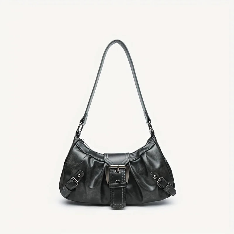 Y2K Retro Handbag Women's Bag, Stylish Fold Leather Shoulder Armpit Bag, Chic Retro Handbags Purse, Temperament Woman Tote Bag