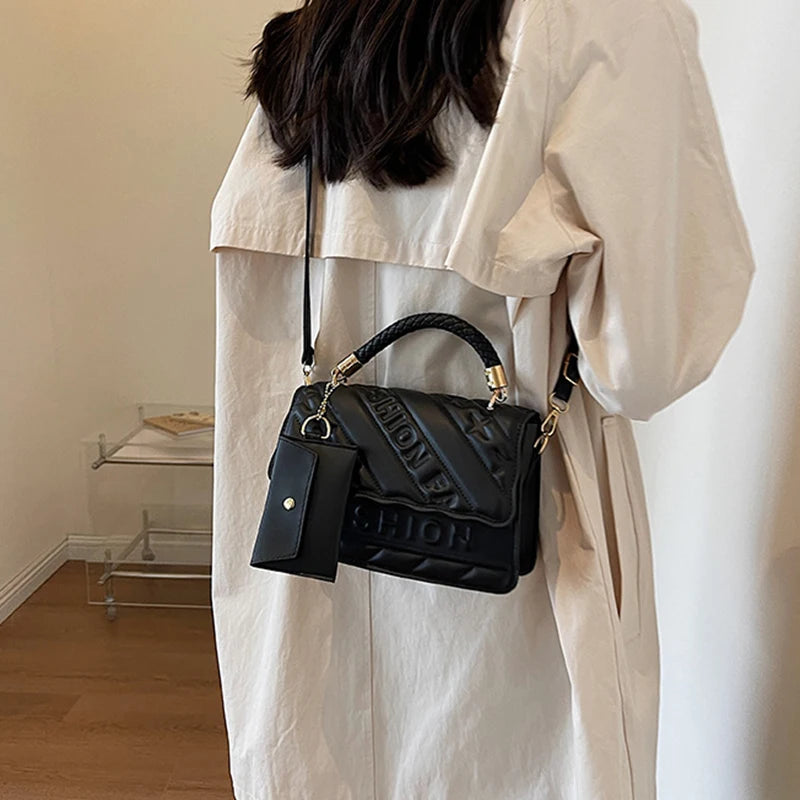 Brand Designer Small Crossbody Bags New Fashion Shoulder Bag Quilted PU Leather Ladies Square Handbags