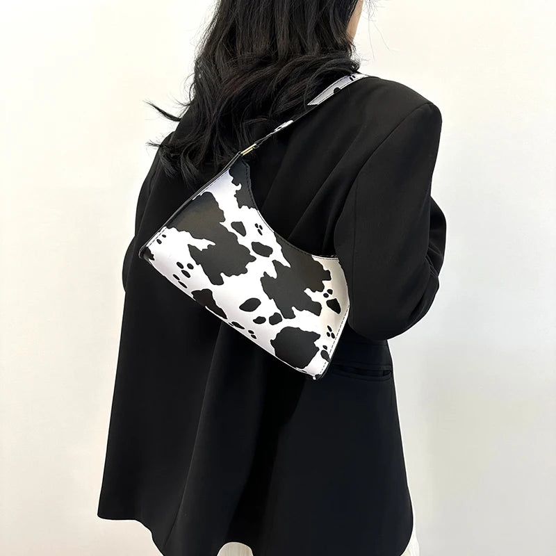 Fashion Zebra Leopard Print Women Handbag PU Leather Underarm Shoulder Bags Female Daily Totes Purse