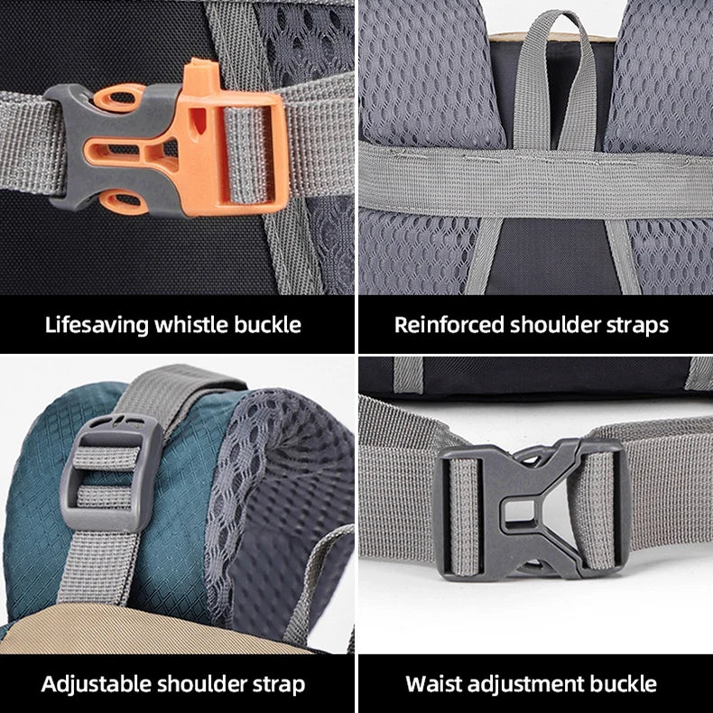 Climbing Camping Backpack Sports Travel Duffel Bag for Men Women with Shoes Outdoor Hikking Cycling Rucksack Luggage Storage Bag